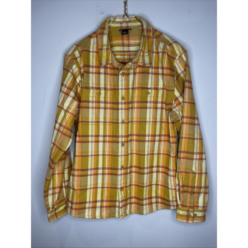 Mens Cotopaxi Mero Flannel Yellow Plaid Long Sleeve Button-down Large L